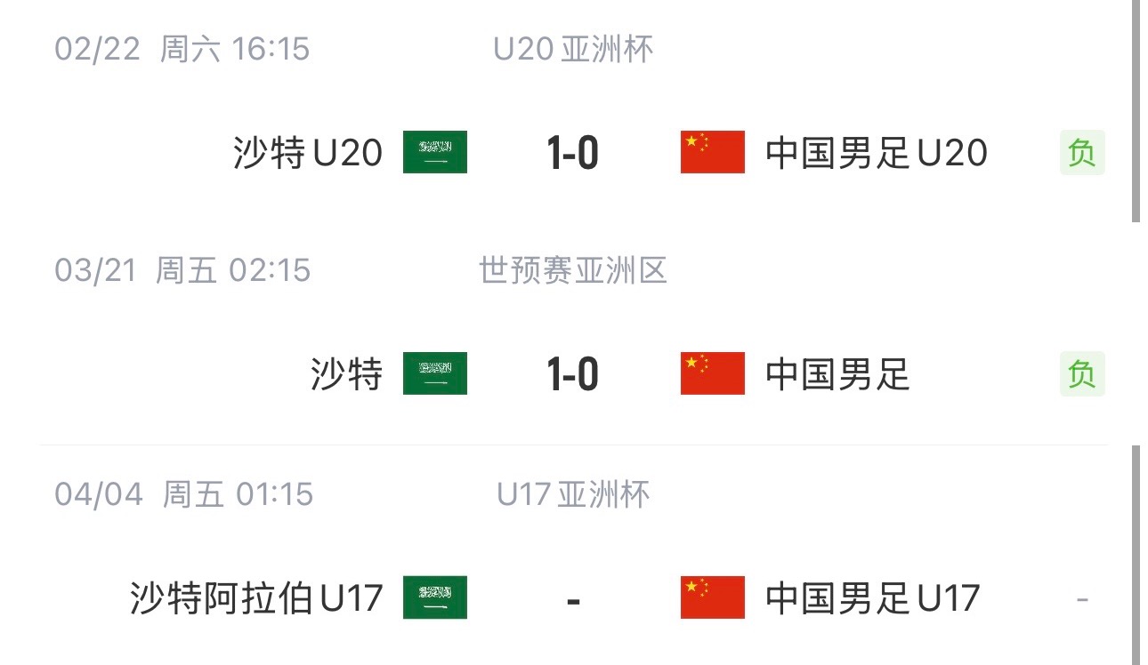 國字號三遇沙特！國少U17亞洲杯首戰(zhàn)對陣沙特，此前國足&國青均負(fù)